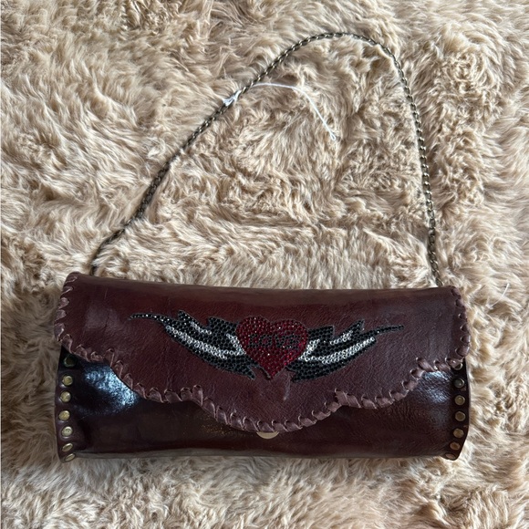 Brown Clutch with Elegant Decorative Accents - Picture 1 of 5